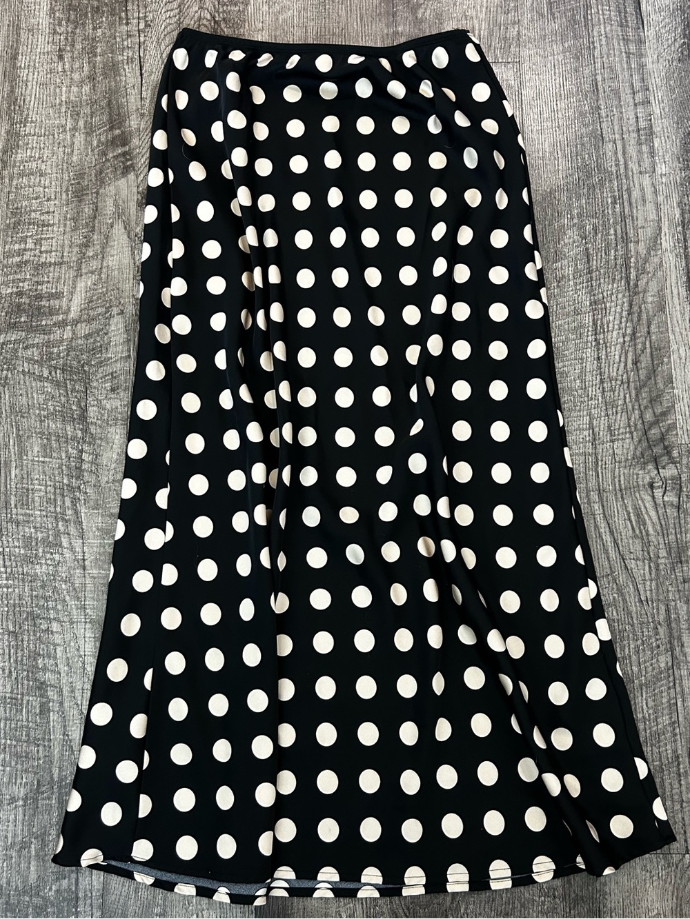 a new day Black and White Polka Dot Maxi Skirt